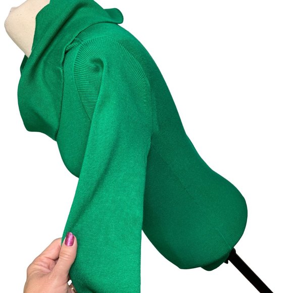 Ett twa Anthropologie Women's Cecily green sweater knit pullover bare shoulder M - Picture 3 of 11